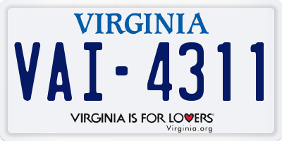 VA license plate VAI4311