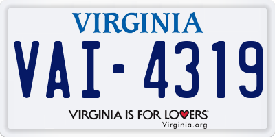 VA license plate VAI4319