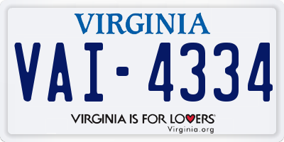 VA license plate VAI4334