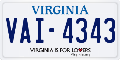 VA license plate VAI4343