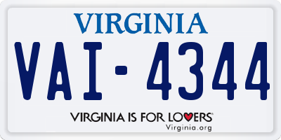 VA license plate VAI4344