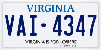 VA license plate VAI4347
