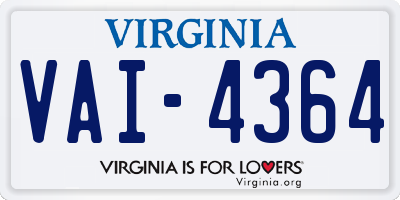 VA license plate VAI4364