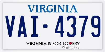VA license plate VAI4379