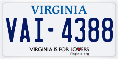 VA license plate VAI4388