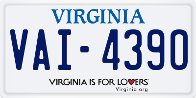 VA license plate VAI4390