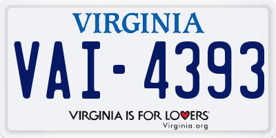 VA license plate VAI4393