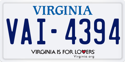 VA license plate VAI4394