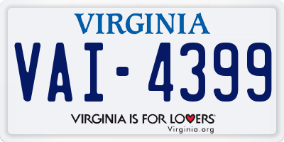 VA license plate VAI4399