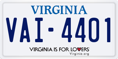 VA license plate VAI4401