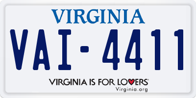 VA license plate VAI4411