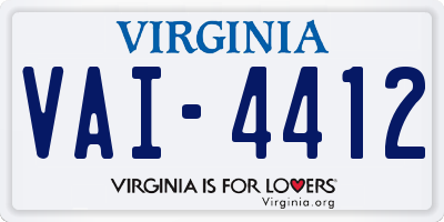 VA license plate VAI4412