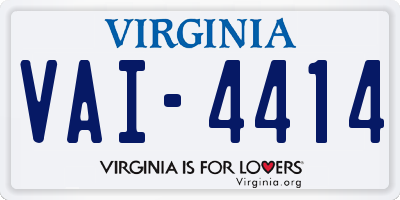 VA license plate VAI4414