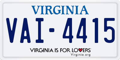 VA license plate VAI4415