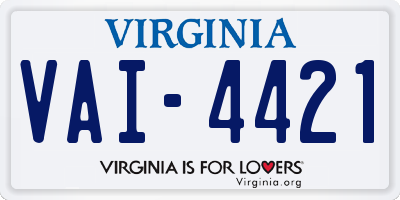 VA license plate VAI4421