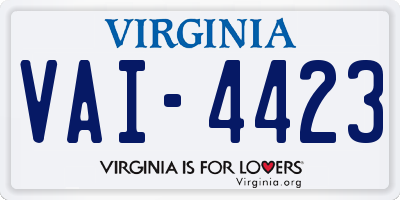 VA license plate VAI4423