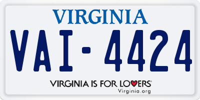 VA license plate VAI4424