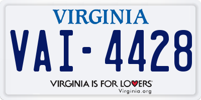 VA license plate VAI4428