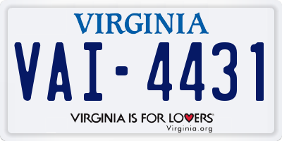 VA license plate VAI4431
