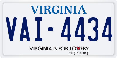 VA license plate VAI4434