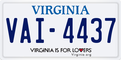 VA license plate VAI4437