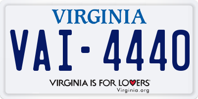 VA license plate VAI4440