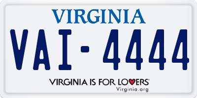 VA license plate VAI4444