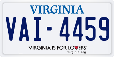 VA license plate VAI4459