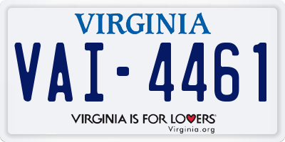 VA license plate VAI4461