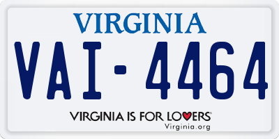 VA license plate VAI4464