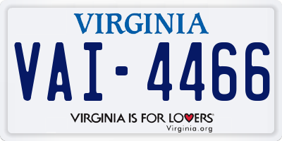 VA license plate VAI4466
