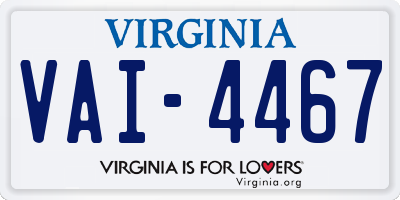 VA license plate VAI4467