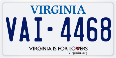 VA license plate VAI4468