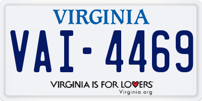 VA license plate VAI4469