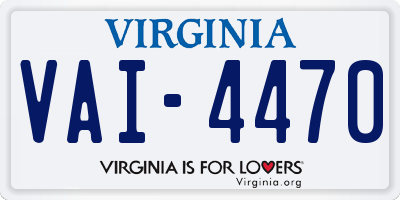 VA license plate VAI4470