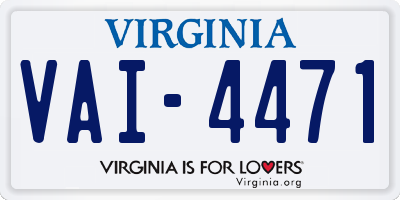 VA license plate VAI4471