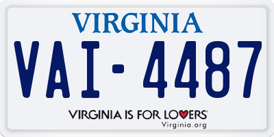 VA license plate VAI4487