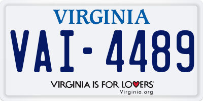 VA license plate VAI4489