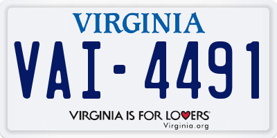 VA license plate VAI4491