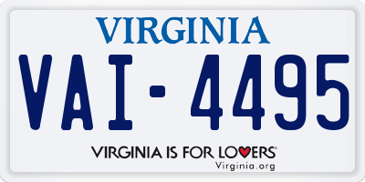 VA license plate VAI4495