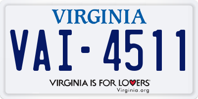 VA license plate VAI4511
