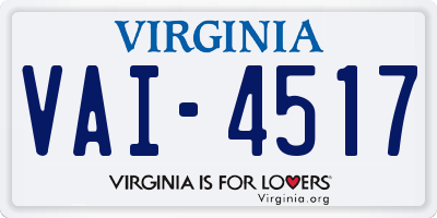 VA license plate VAI4517