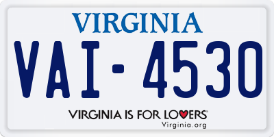 VA license plate VAI4530