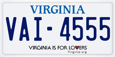 VA license plate VAI4555