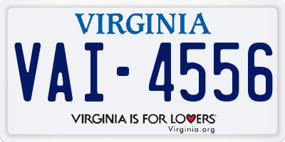 VA license plate VAI4556