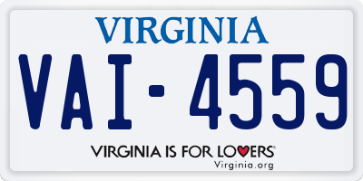 VA license plate VAI4559