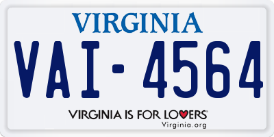 VA license plate VAI4564