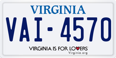 VA license plate VAI4570
