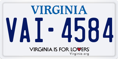 VA license plate VAI4584