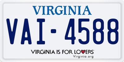 VA license plate VAI4588
